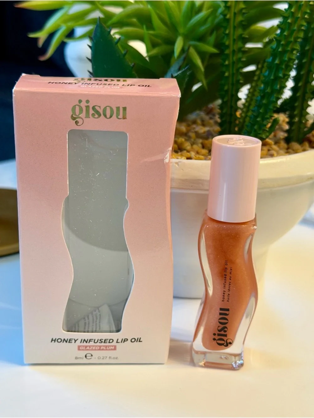 GISOU Infused Lip Oil - Shimmery In Glazed Plum